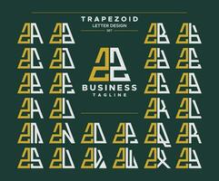 Set of geometric trapezoid shape letter Z ZZ logo design vector