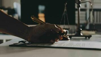 Customer service good cooperation, Consultation between a Businessman and Male lawyer or judge consult having team meeting with client, Law and Legal services concept. video