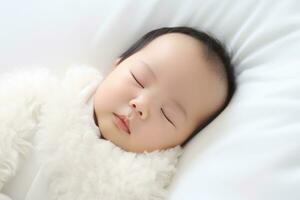 AI generated newborn baby is sleeping , loving, joyful, AI generated photo