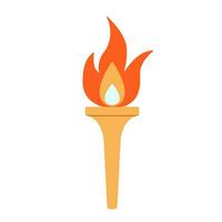 Torch vector illustration, icon design, isolated on white background, olympic flame