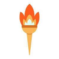 Torch vector illustration, icon design, isolated on white background, olympic flame
