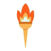 Torch vector illustration, icon design, isolated on white background, olympic flame