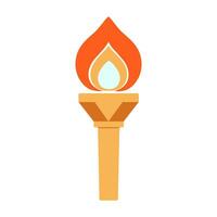 Torch vector illustration, icon design, isolated on white background, olympic flame