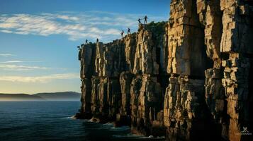 AI generated rocks sea cliffs landscape photo