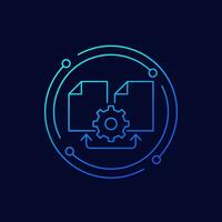 reconciliation of files icon, linear design vector