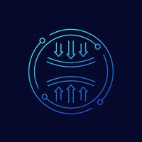 compression icon, linear vector design