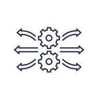deployment process line icon on white vector
