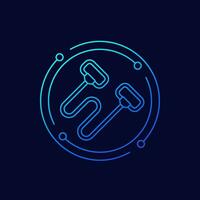resistance band icon, linear design vector