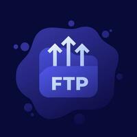 ftp, subir a servidor icono, vector diseño