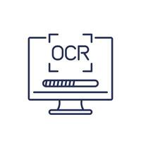 OCR line icon, Optical character recognition vector