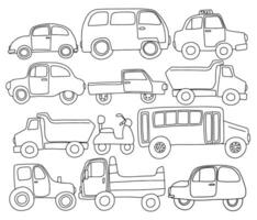 Transport variation vector set. Hand drawn different types of transport set