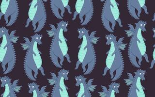 Cute funny dragon seamless pattern. Can be used for baby t-shirt print, fashion print design, kids wear, baby celebration, fabric, and wrapping. vector