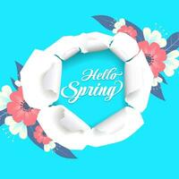 hello spring typhography design background vector