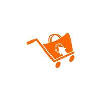 Quick shopping cart icon in trendy flat style vector