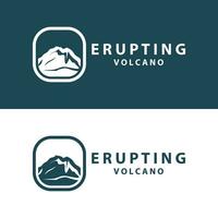 volcán logo diseño inspiración natural paisaje volcán erupción montaña elegante prima vector