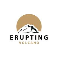 volcán logo diseño inspiración natural paisaje volcán erupción montaña elegante prima vector