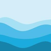 Water Wave Background Design, Abstract Vector Blue Ocean Walpaper Template