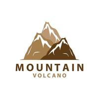 volcán logo diseño inspiración natural paisaje volcán erupción montaña elegante prima vector