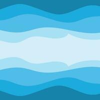 Water Wave Background Design, Abstract Vector Blue Ocean Walpaper Template