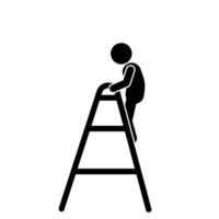 vector illustration of a man on a ladder