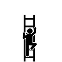 vector illustration of a man on a ladder