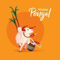 vector happy pongal festival artistic background design vector