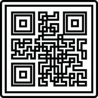 escanear qr código icono en departamento. digital exploración código. aislado en qr código escanear para teléfono inteligente móvil solicitud qr código para pago y teléfono. vector para aplicaciones y sitio web