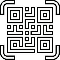 escanear qr código icono en departamento. digital exploración código. aislado en qr código escanear para teléfono inteligente móvil solicitud qr código para pago y teléfono. vector para aplicaciones y sitio web