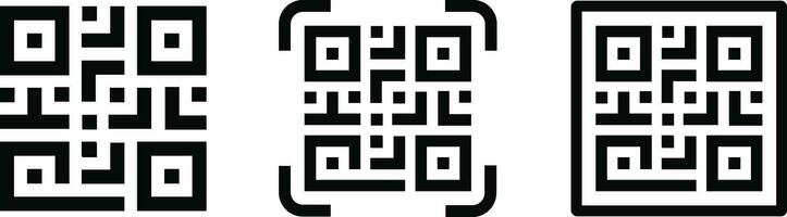 escanear qr código icono en departamento. digital exploración código. aislado en qr código escanear para teléfono inteligente móvil solicitud qr código para pago y teléfono. vector para aplicaciones y sitio web