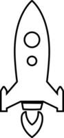 Rocket launch icon in line isolated on Startup Rocket ship with fire, Flying rocket icon. Space travel. Project start up sign. Creative idea symbol. vector for apps, web