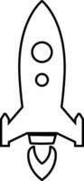 Rocket launch icon in line isolated on Startup Rocket ship with fire, Flying rocket icon. Space travel. Project start up sign. Creative idea symbol. vector for apps, web