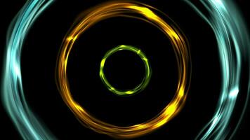 Glowing colorful ring circles video animation