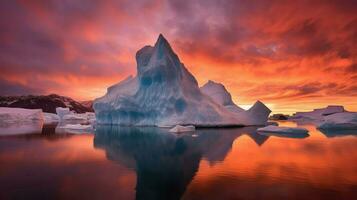 AI generated ocean dome icebergs landscape photo