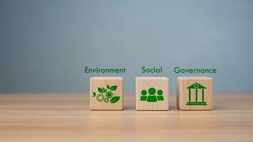 ESG concept of environmental, social and governance photo