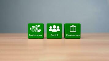 ESG concept of environmental, social and governance photo