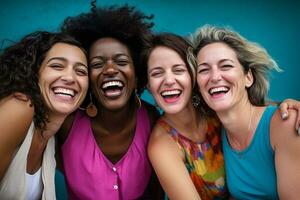 ai generado africano y americano mujer sonriente juntos diversidad concepto con generativo ai foto