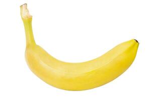 Yellow ripe banana isolate. Healthy food. One banana. photo