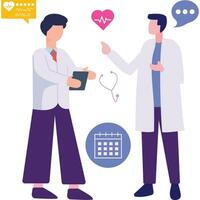 Doctor Discussion Illustration Which Can Easily Modify Or Edit vector