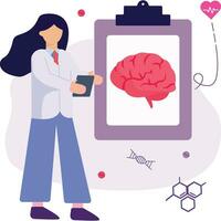 Brain Report Illustration Which Can Easily Modify Or Edit vector