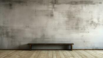 AI generated Empty room interior with textured concrete wall   high quality 3d render 16k resolution photo