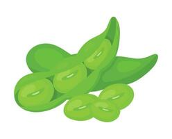 Edamame Beans Vegetable Drawing Animated Cartoon Vector Illustration