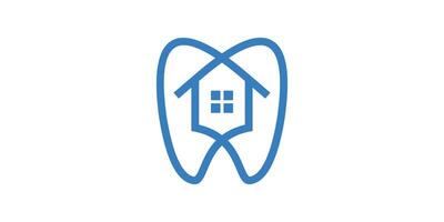 logo design combination of tooth shape with house, icon, vector, symbol. vector