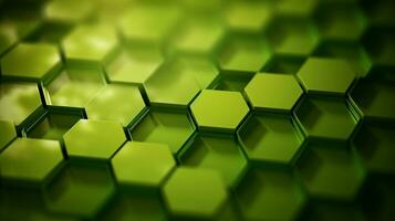 AI generated Vibrant geometric abstract background with mesmerizing green hexagonal elements and an elegant touch photo