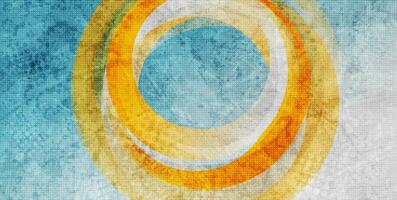 Blue, grey and orange grunge circles abstract background vector