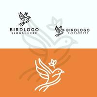 A logo of a bird with a branch vector