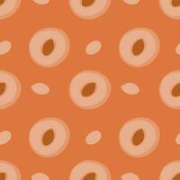 Abstract pattern with circles and ovals on an orange background. A cozy hugo-style pattern vector