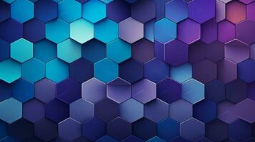 AI generated Geometric abstract background with hexagonal elements in cool tones and icy blue hues photo