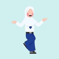 Indonesian Hijab Junior High School Student vector