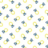 The pattern is a gold ring, a diamond ring in a box. Seamless flat pattern. A sparkling washing ring for a marriage proposal in different turns on a dark background. Rings for the proposal vector