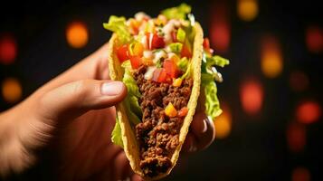 ai generado delicioso comida taco comida foto